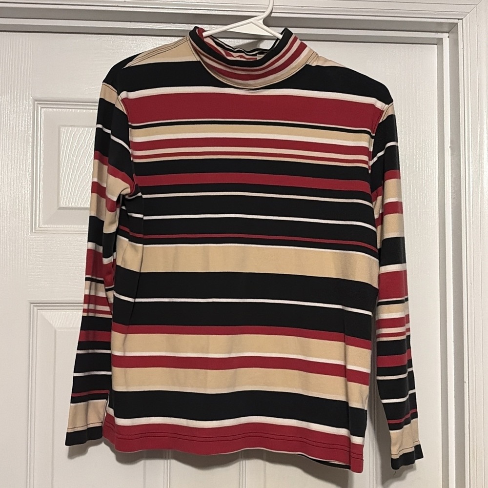 Women's Striped Turtle Neck; St Johns Bay Size Medium Turtle Neck for Women
